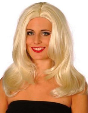 Ladies Superstar Long Wavy Wig - Platinum Blonde